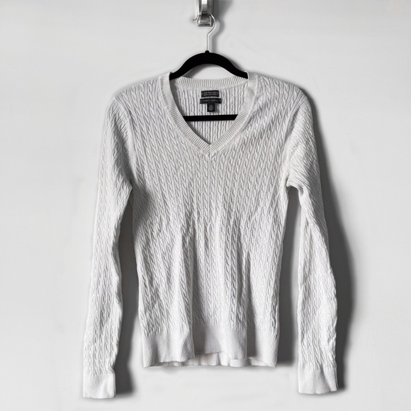 Tommy Hilfiger Women's V-Neck Cableknit Sweater - L - Picture 1 of 2